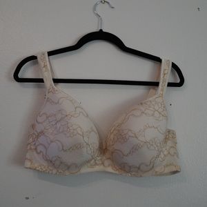 Cacique 42DD Tan & Cream Lace Full Coverage Bra
